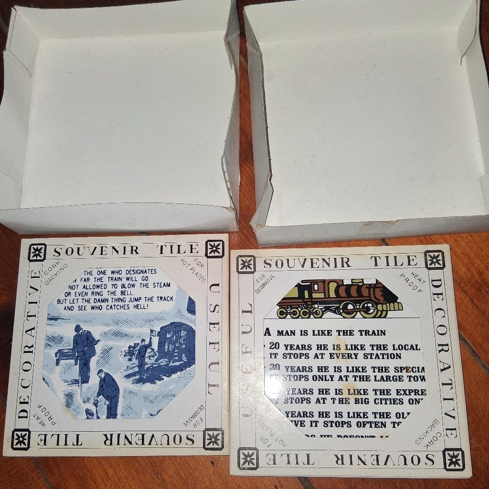 *bogo* Decorative Souvenir Tiles with Train Design